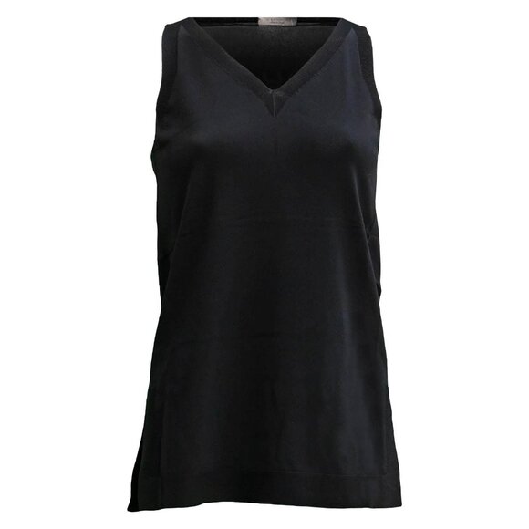 D. Exterior Black Viscose-Knitted Tank Top - Picture 1 of 9